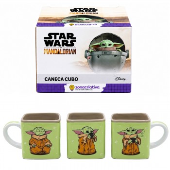 CANECA CUBO DE CERÂMICA 300ML MODELO BABY YODA FORCA NO CAFÉ REF: 10026845 CANECA CUBO DE CERÂMICA 300ML MODELO BABY YODA FORCA NO CAFÉ REF: 10026845