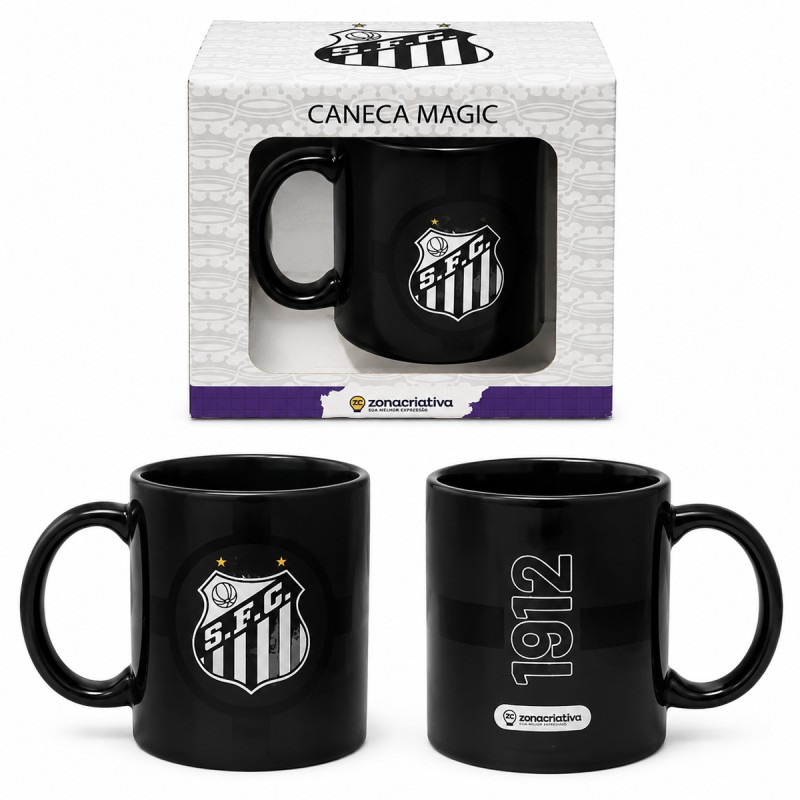 CANECA MAGIC DE CERÂMICA 350ML MODELO SANTOS REF: 10026869