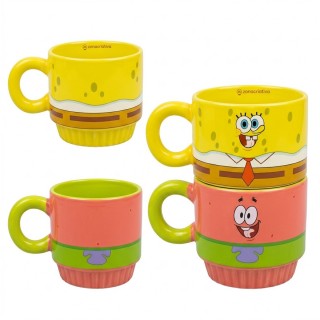 CANECA JOY DE CERÂMICA 350ML PATRICK E BOB ESPONJA REF: 10026942