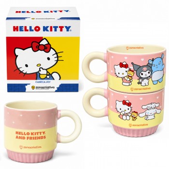 CONJUNTO 2 CANECAS JOY DE CERÂMICA 350ML HELLO KITTY AND FRIENDS REF: 10026944