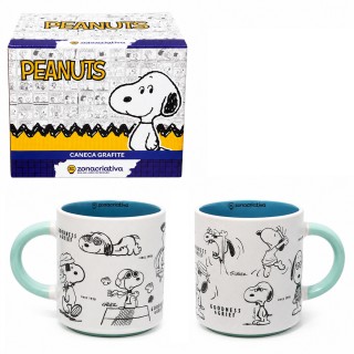 CANECA GRAFITE DE CERÂMICA 500ML MODELO SNOOPY REF: 10026951