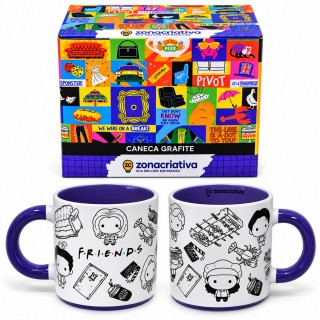 CANECA GRAFITE DE CERÂMICA 500ML MODELO FRIENDS REF: 10026953