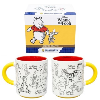 CANECA GRAFITE DE CERÂMICA 500ML MODELO WINNIE THE POOH REF: 10026962