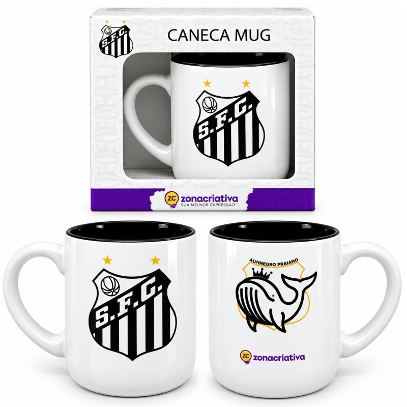 CANECA DE CERÂMICA 400ML MODELO SANTOS REF: 10027137