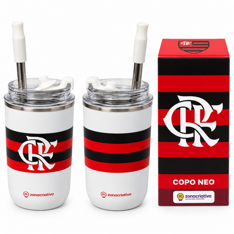 COPO COM CANUDO 300ML MODELO FLAMENGO REF: 10027497