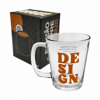 CANECA PROFISSÕES MODELO DESIGN EM VIDRO 300ML  REF: 38413