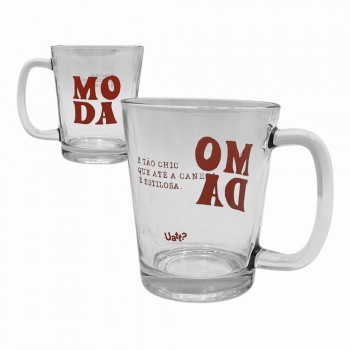 CANECA PROFISSÕES MODELO MODA EM VIDRO 300ML  REF: 38414