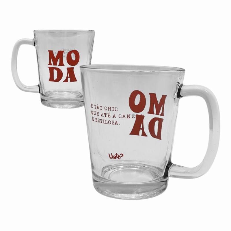 CANECA PROFISSÕES MODELO MODA EM VIDRO 300ML  REF: 38414