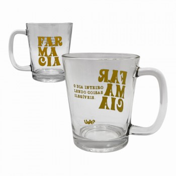 CANECA PROFISSÕES MODELO FARMÁCIA EM VIDRO 300ML REF: 38417 CANECA PROFISSÕES MODELO FARMÁCIA EM VIDRO 300ML REF: 38417