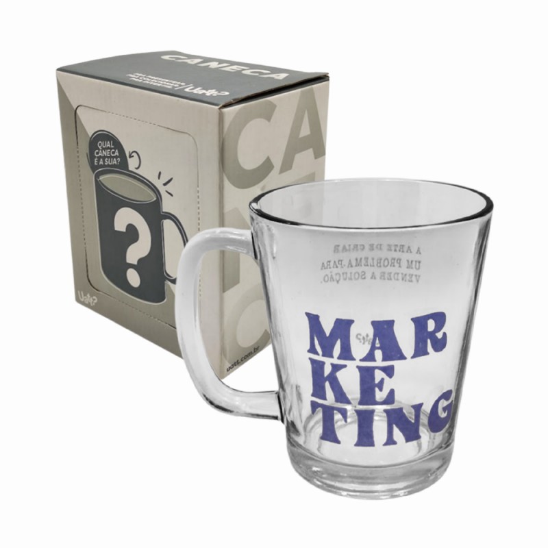 CANECA PROFISSÕES MODELO MARKETING EM VIDRO 300ML  REF: 38422