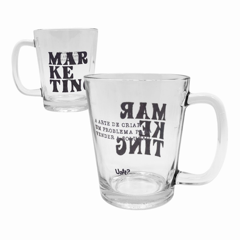 CANECA PROFISSÕES MODELO MARKETING EM VIDRO 300ML  REF: 38422