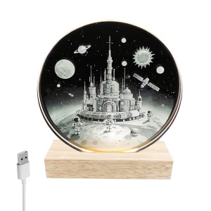 LUMINÁRIA EM VIDRO COM BASE DE MADEIRA REF: DT2769 LUMINÁRIA EM VIDRO COM BASE DE MADEIRA REF: DT2769