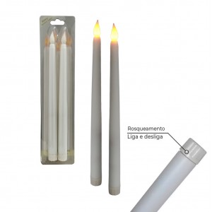 KIT 2 LUMINÁRIA LED MODELO VELA EM PLÁSTICO  REF: SK-051