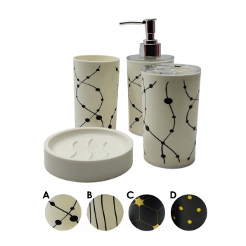 CONJUNTO PARA BANHEIRO COM 4 PEÇAS EM PLÁSTICO  REF: MP-80T