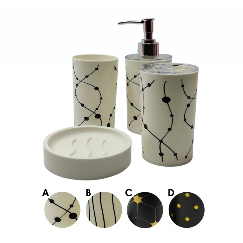 CONJUNTO PARA BANHEIRO COM 4 PEÇAS EM PLÁSTICO  REF: MP-80T