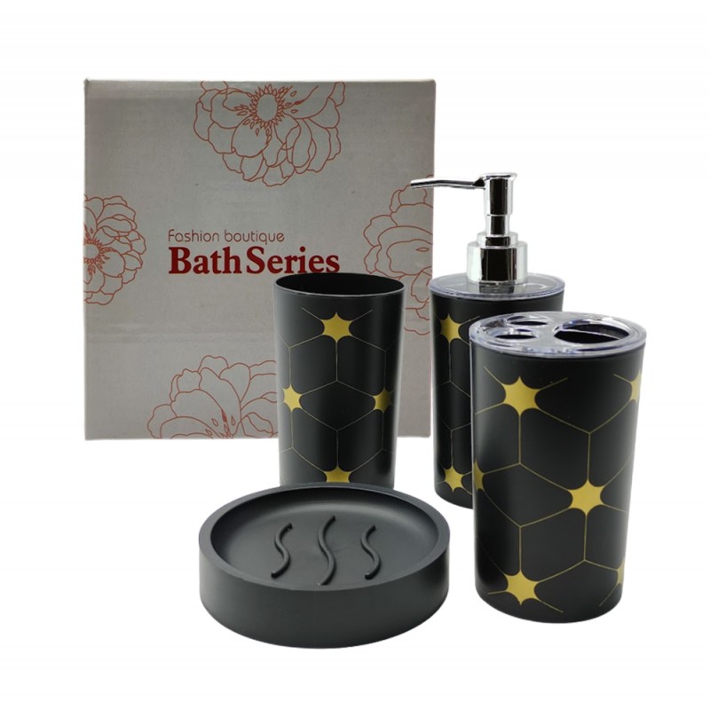 CONJUNTO PARA BANHEIRO COM 4 PEÇAS EM PLÁSTICO  REF: MP-80T