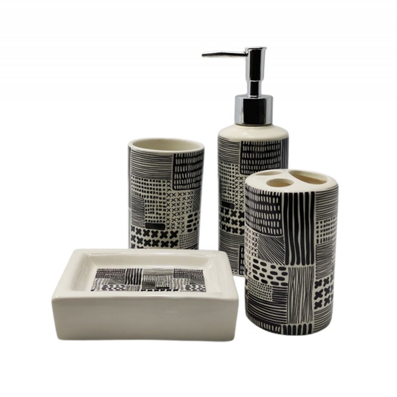 CONJUNTO PARA BANHEIRO COM 4 PEÇAS EM PORCELANA  REF: 2384