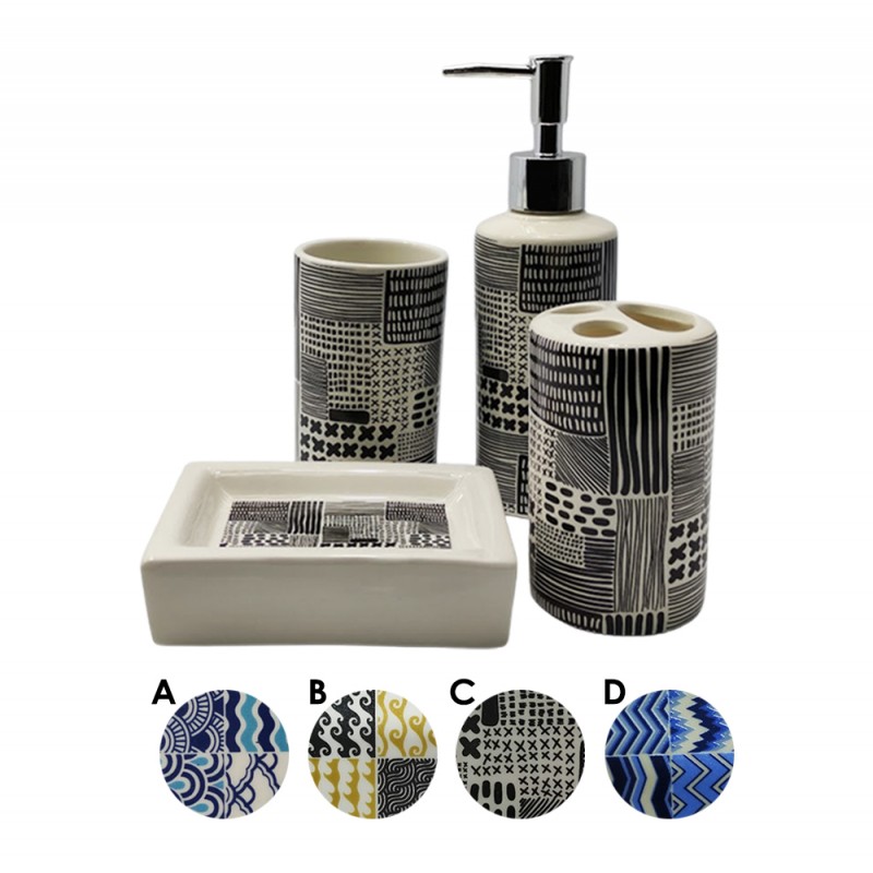 CONJUNTO PARA BANHEIRO COM 4 PEÇAS EM PORCELANA  REF: 2384