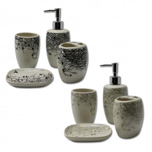 CONJUNTO PARA BANHEIRO COM 4 PEÇAS EM PORCELANA  REF: DW29806-39 CONJUNTO PARA BANHEIRO COM 4 PEÇAS EM PORCELANA  REF: DW29806-39