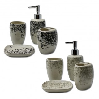 CONJUNTO PARA BANHEIRO COM 4 PEÇAS EM PORCELANA  REF: DW29806-39