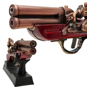 ISQUEIRO MAÇARICO DECORATIVO MODELO ARMA DE METAL E SUPORTE DE PLÁSTICO REF: FL1800