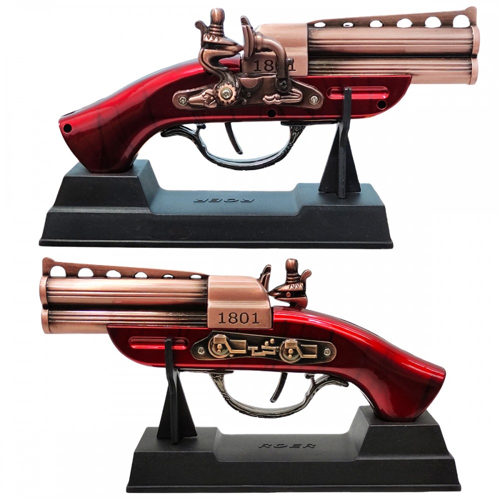 ISQUEIRO MAÇARICO DECORATIVO MODELO ARMA DE METAL E SUPORTE DE PLÁSTICO REF: FL1801 ISQUEIRO MAÇARICO DECORATIVO MODELO ARMA DE METAL E SUPORTE DE PLÁSTICO REF: FL1801