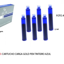 CAIXA C/6 CARTUCHO GOLD PEN COR:AZUL. TAM: 3.5X0.7CM