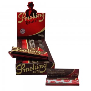CAIXA DE SEDA SMOKING  BROWN COM 25 UNIDADE E 50 FOLHAS DE PAPEL REF: CI-SMK-022 CAIXA DE SEDA SMOKING  BROWN COM 25 UNIDADE E 50 FOLHAS DE PAPEL REF: CI-SMK-022