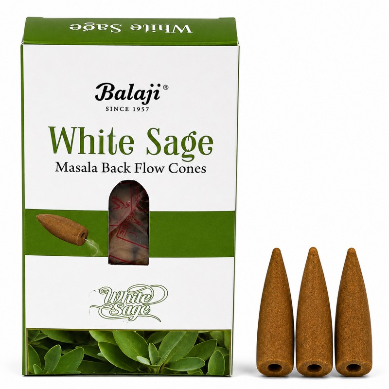 INCENSO CASCATA BALAJI WHITE SAGE COM 10 UNIDADES REF: 490IC