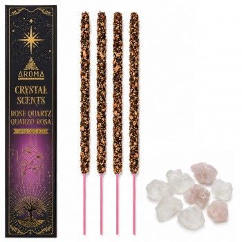 INCENSO CRYSTAL SCENTS QUARTZO ROSA COM PEDRAS AROMÁTICAS E 8 VARETAS REF: 1071C INCENSO CRYSTAL SCENTS QUARTZO ROSA COM PEDRAS AROMÁTICAS E 8 VARETAS REF: 1071C