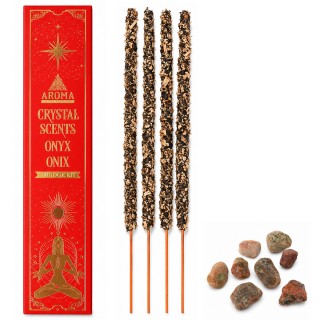 INCENSO CRYSTAL SCENTS ONIX COM PEDRAS AROMÁTICAS E 8 VARETAS REF: 1069C