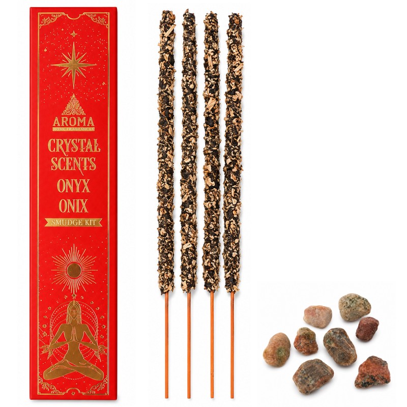 INCENSO CRYSTAL SCENTS ONIX COM PEDRAS AROMÁTICAS E 8 VARETAS REF: 1069C INCENSO CRYSTAL SCENTS ONIX COM PEDRAS AROMÁTICAS E 8 VARETAS REF: 1069C