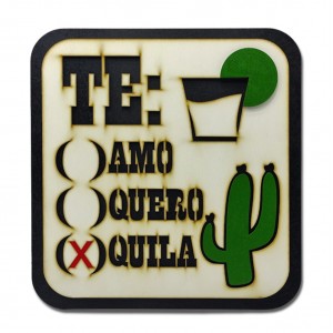 PLACA DECORATIVA MODELO TEQUILA EM MADEIRA REF: 204