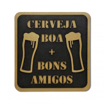 PLACA DECORATIVA MODELO CERVEJA EM MADEIRA REF: 205
