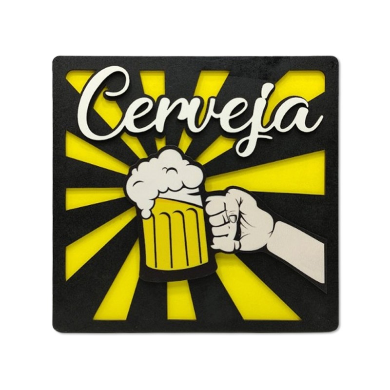 PLACA DECORATIVA MODELO CERVEJA EM MADEIRA REF: 5030 PLACA DECORATIVA MODELO CERVEJA EM MADEIRA REF: 5030