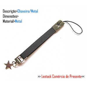 CHAVEIRO EM METAL E COURO SINTETICO. TAM:13x4.3x2cm CHAVEIRO EM METAL E COURO SINTETICO. TAM:13x4.3x2cm