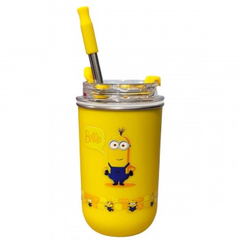 COPO NEO COM CANUDO 300ML MODELO MINIONS REF: 10027004