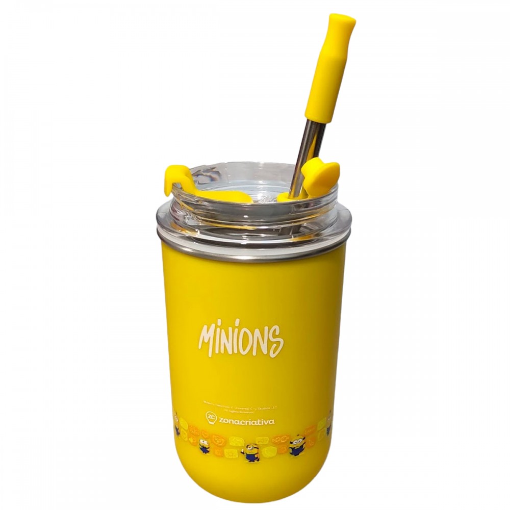 COPO NEO COM CANUDO 500ML MODELO MINIONS REF: 10027004