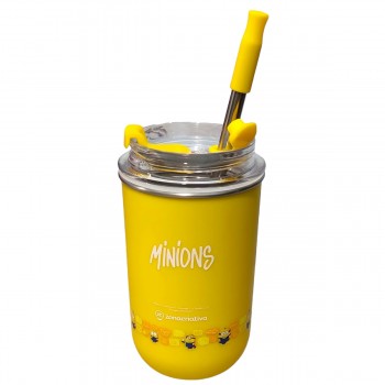 COPO NEO COM CANUDO 300ML MODELO MINIONS REF: 10027004