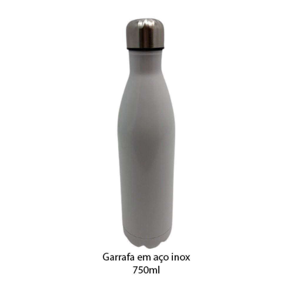 GARRAFA INOX 750ML BRANCA REF: GF-021