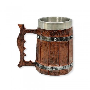 CANECA MEDIEVAL MODELO BARRIL EM METAL E INOX REVESTIDA DE RESINA REF: AP230014B CANECA MEDIEVAL MODELO BARRIL EM METAL E INOX REVESTIDA DE RESINA REF: AP230014B