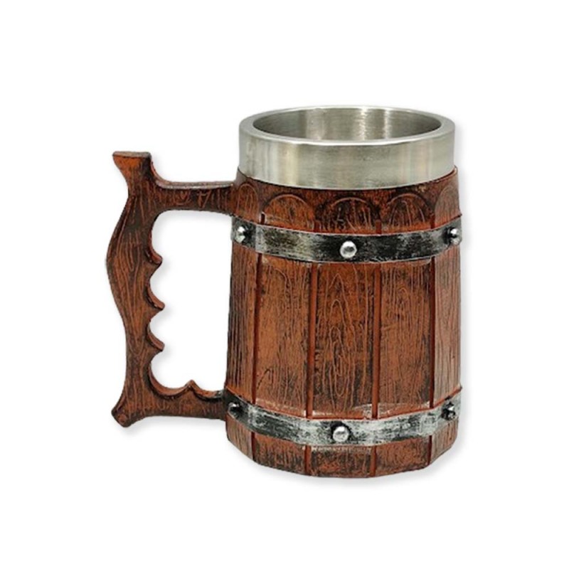 CANECA MEDIEVAL MODELO BARRIL EM METAL E INOX REVESTIDA DE RESINA REF: AP230014B CANECA MEDIEVAL MODELO BARRIL EM METAL E INOX REVESTIDA DE RESINA REF: AP230014B