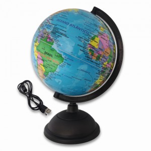 GLOBO TERRESTRE DECORATIVO COM ILUMINAÇÃO EM PLÁSTICO E CABO USB REF: APJF2000CP01L GLOBO TERRESTRE DECORATIVO COM ILUMINAÇÃO EM PLÁSTICO E CABO USB REF: APJF2000CP01L