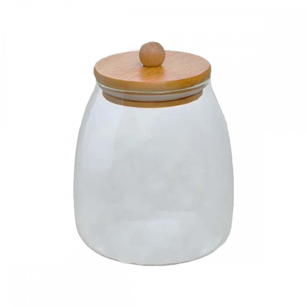  POTE DE VIDRO COM TAMPA EM BAMBU 1000ML REF: APPD1000ML