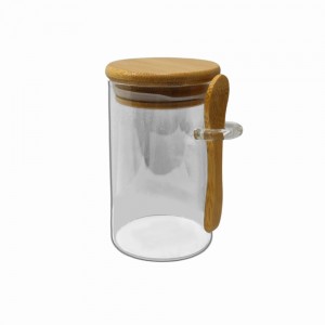 POTE DE VIDRO COM TAMPA EM BAMBU 300ML REF: APPS6510 POTE DE VIDRO COM TAMPA EM BAMBU 300ML REF: APPS6510