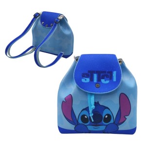 MINI MOCHILA INFANTIL MODELO STITCH EM TECIDO POÁ REF: DLB01-ST3
