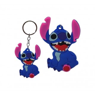 CHAVEIRO MODELO STITCH EM METAL E SILICONE REF: DYG002-ST3