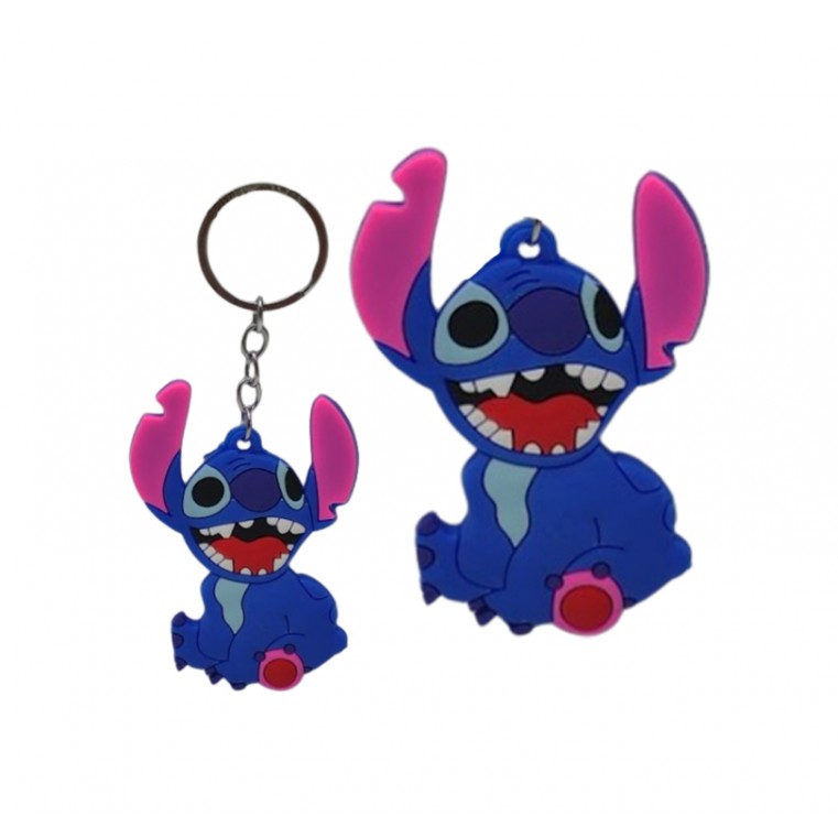 CHAVEIRO MODELO STITCH EM METAL E SILICONE REF: DYG002-ST3
