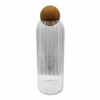 POTE DE VIDRO COM TAMPA EM CORTIÇA 1200ML REF: MAZS25