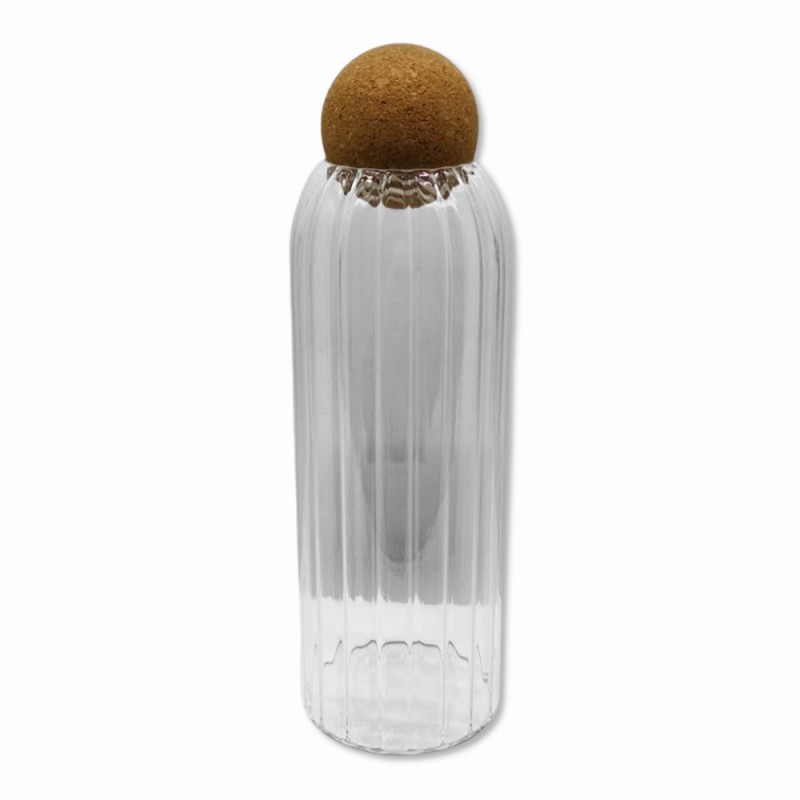 POTE DE VIDRO COM TAMPA EM CORTIÇA 1200ML REF: MAZS25